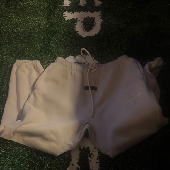 Essentials Kids Off-White/Cream Sweatpants with Drawstring